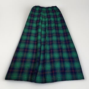 Rare Pendleton x Disneyland Frontierland Plaid Wool Skirt Green Navy Sz XS